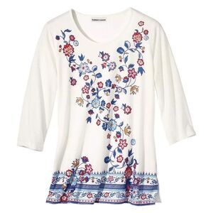 Atlas for Women Womens/Ladies Floral Top / Off White
